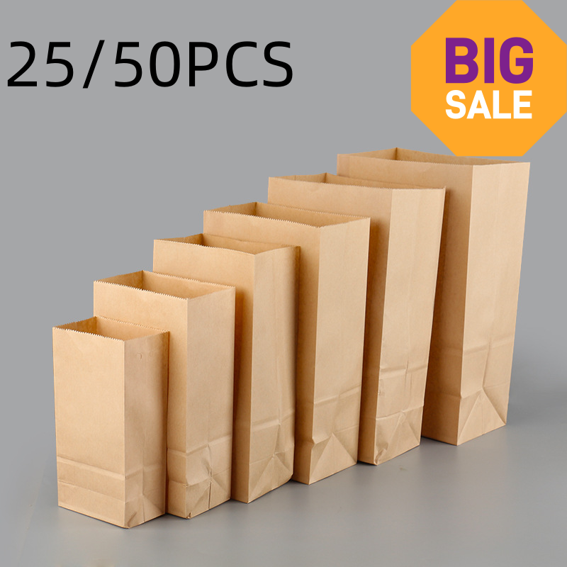 Food Storage Plants - 25/50 Buah Kantong Kertas Kraft Coklat