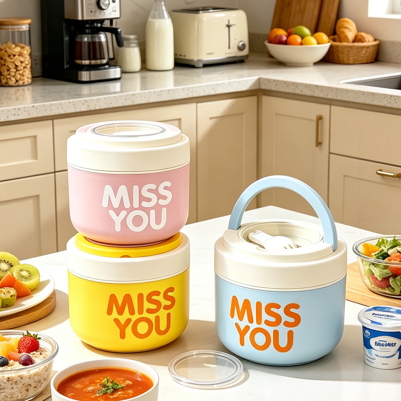 Food Storage Metal Box - Cangkir Sarapan Berinsulasi dari Baja Tahan