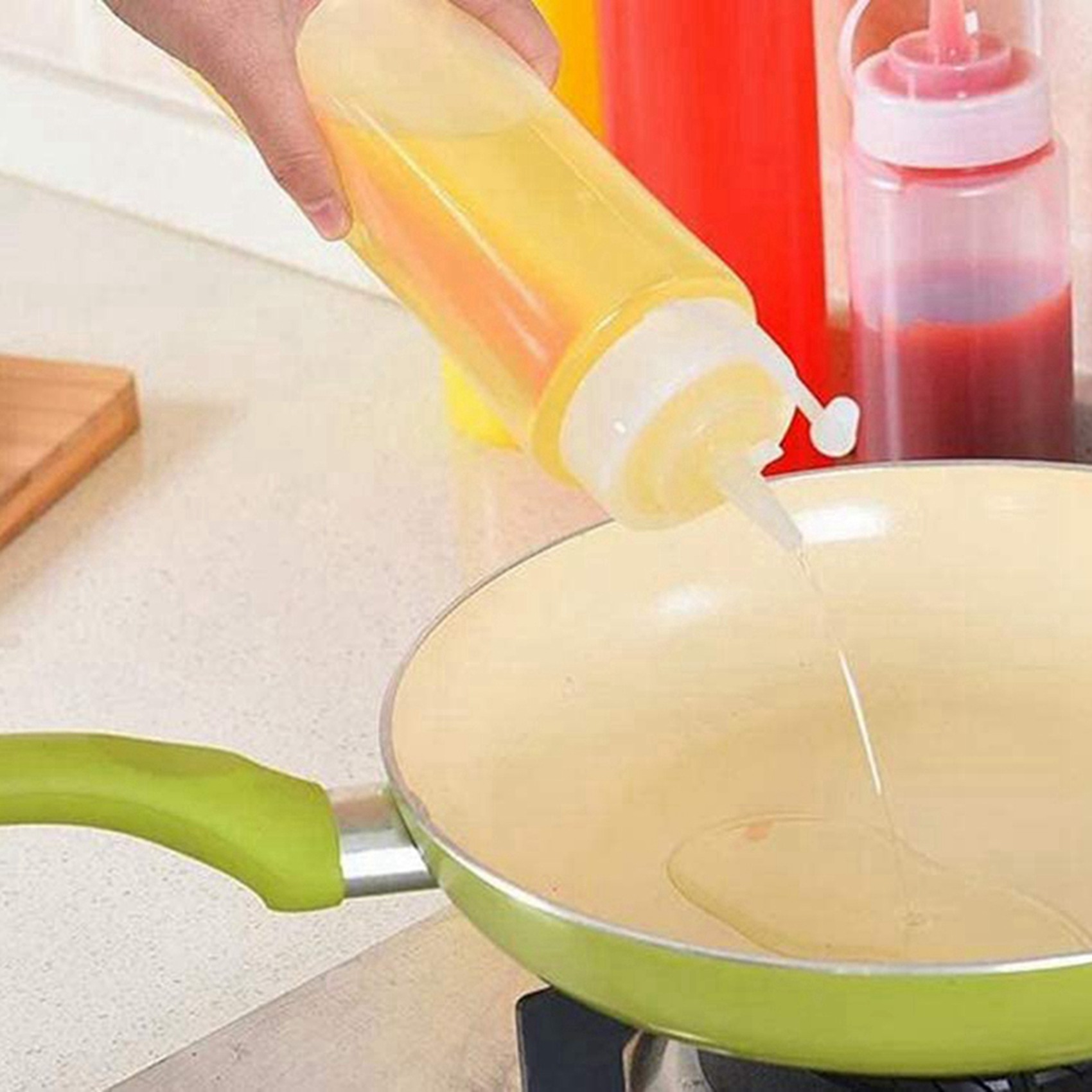 Condiment Squeeze Bottle - ABGE-24, Paket 8 Oz, Botol Saus