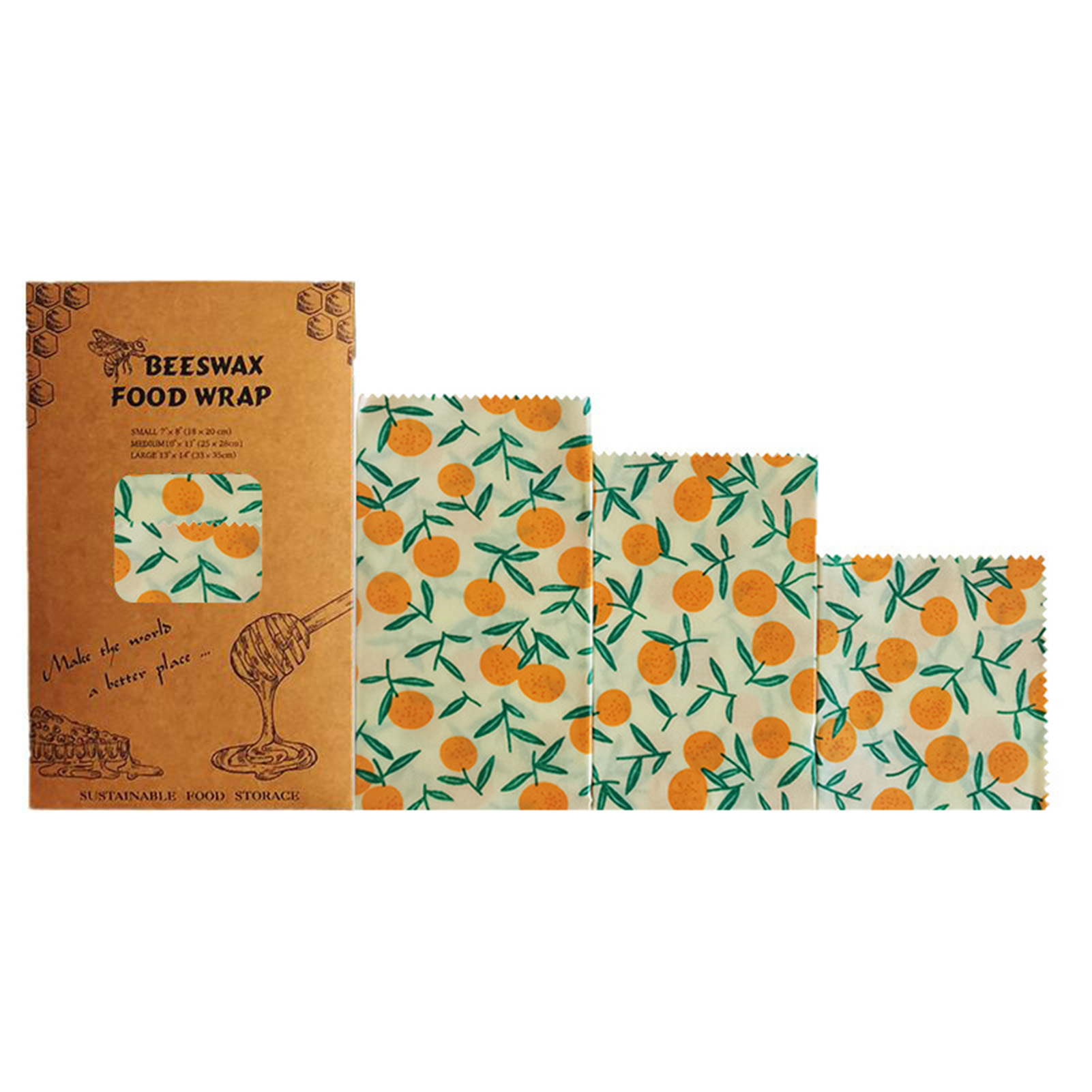 Beeswax Food Wrap - 3PCS Pembungkus Makanan dari Lilin Lebah