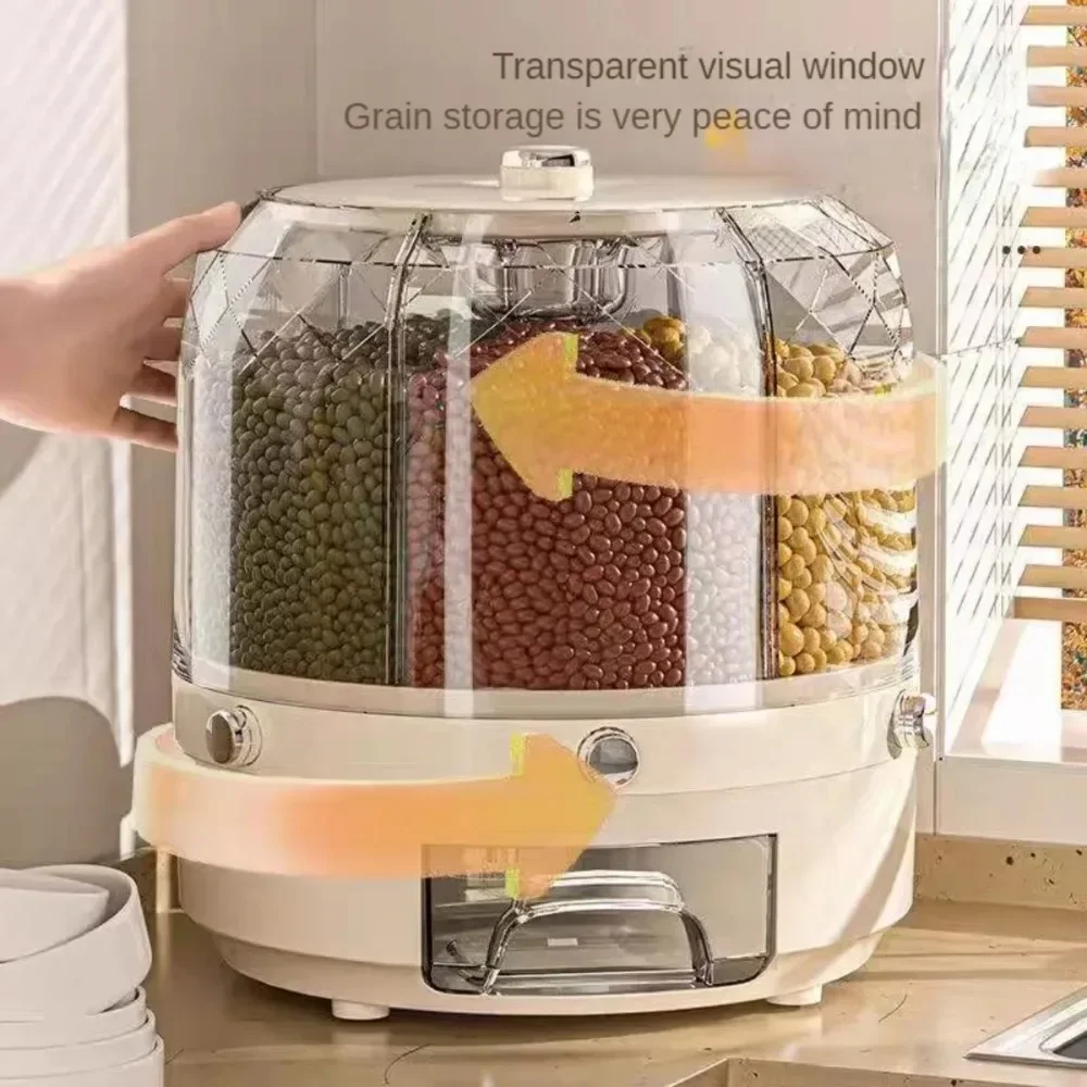 Food Storage Dispenser - Dispenser Biji-bijian Putar Food Grade Kapasitas