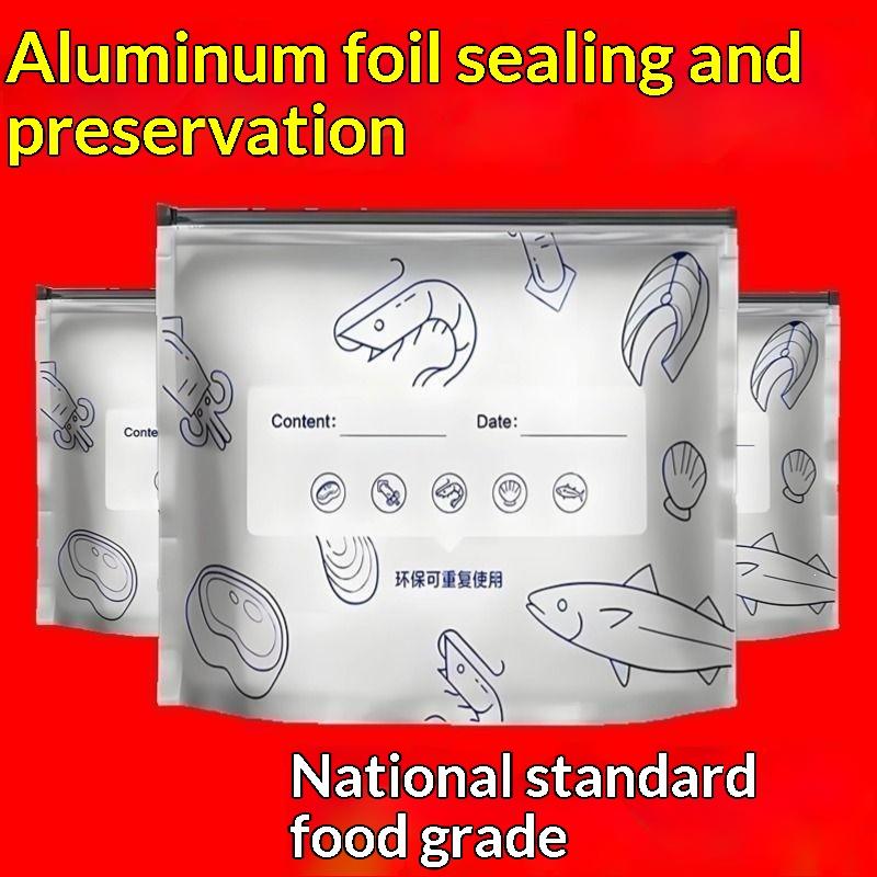 Food Storage Labels - 50Pcs Kantong Penyimpanan Makanan Aluminium Foil