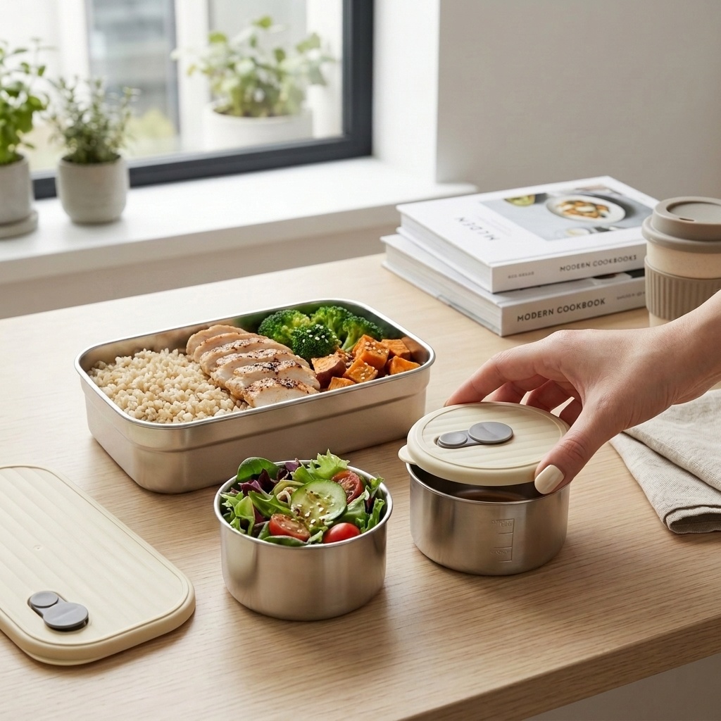 Food Storage Drawer Organizer - Kotak Bento dari Baja Anti Karat