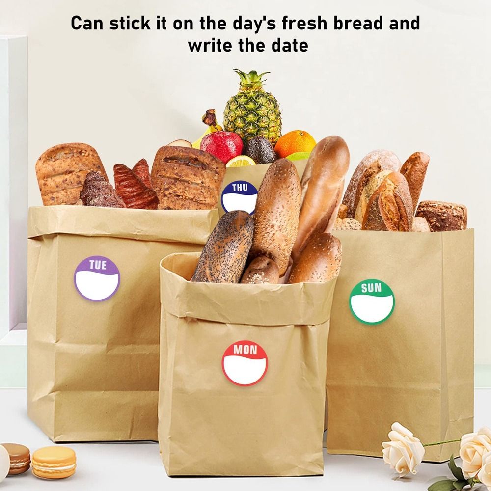 Food Storage Labels - Stiker Mingguan Kertas Baru 500 Buah
