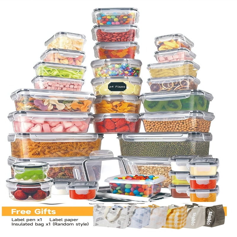 Food Storage Labels - 48PCS Set Wadah Penyimpanan Makanan Bebas