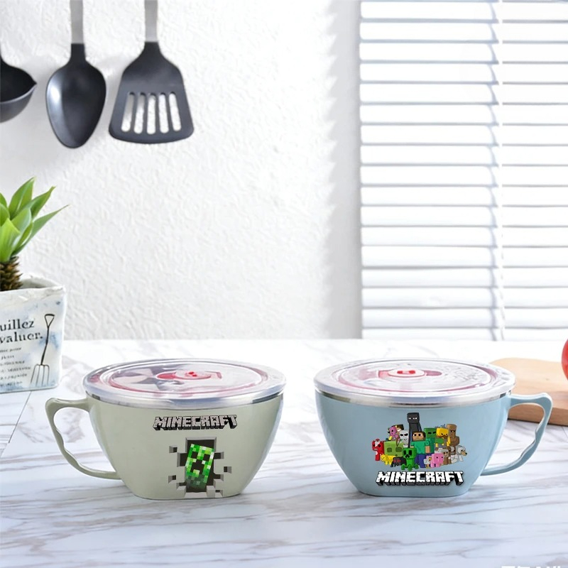 Mangkuk Stainless Steel Pixel  - Food Storage Minecraft ulasan dan harga