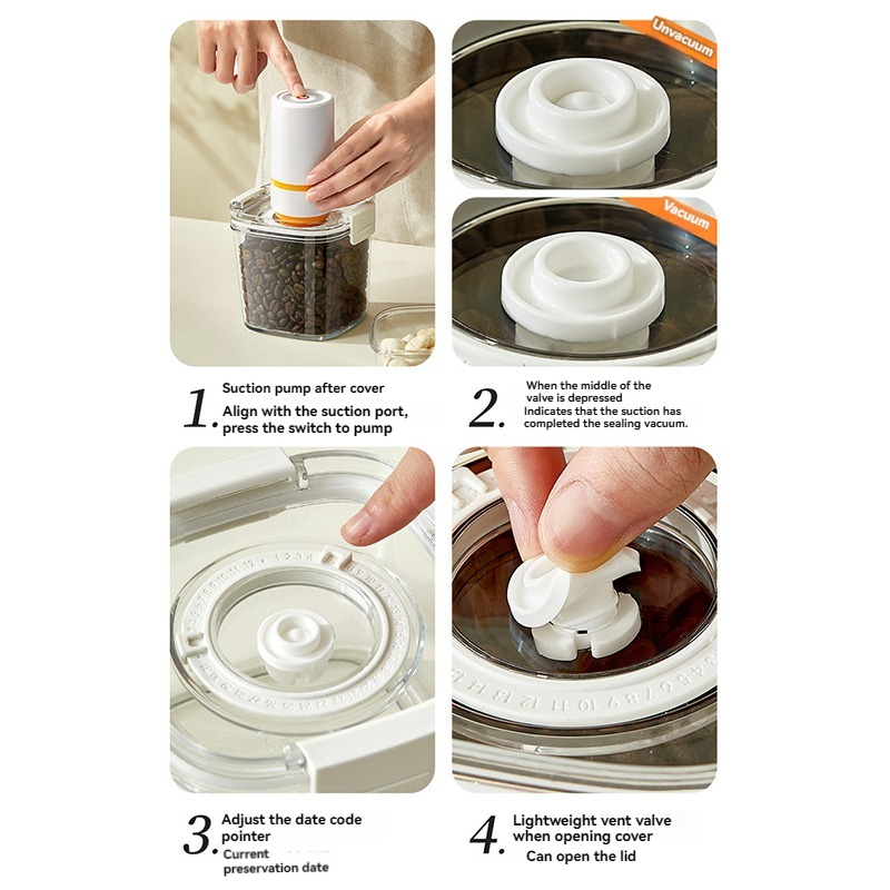 Wadah segel vakum biji kopi ta - Food Storage Vacuum Containers ulasan dan harga