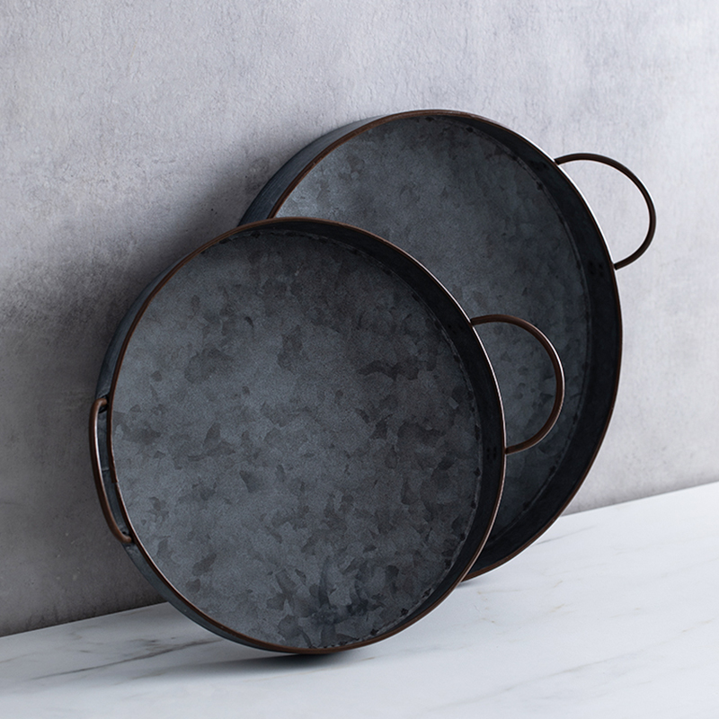 Eropa Retro Bulat Plat Besi de - Food Storage In Restaurant ulasan dan harga