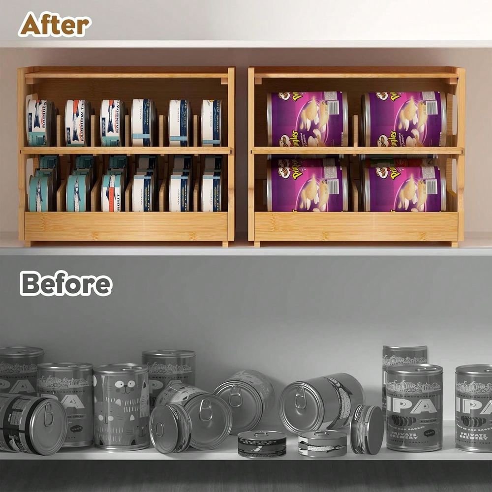 Organizer Makanan Kucing Bambu - Food Storage Dispenser ulasan dan harga