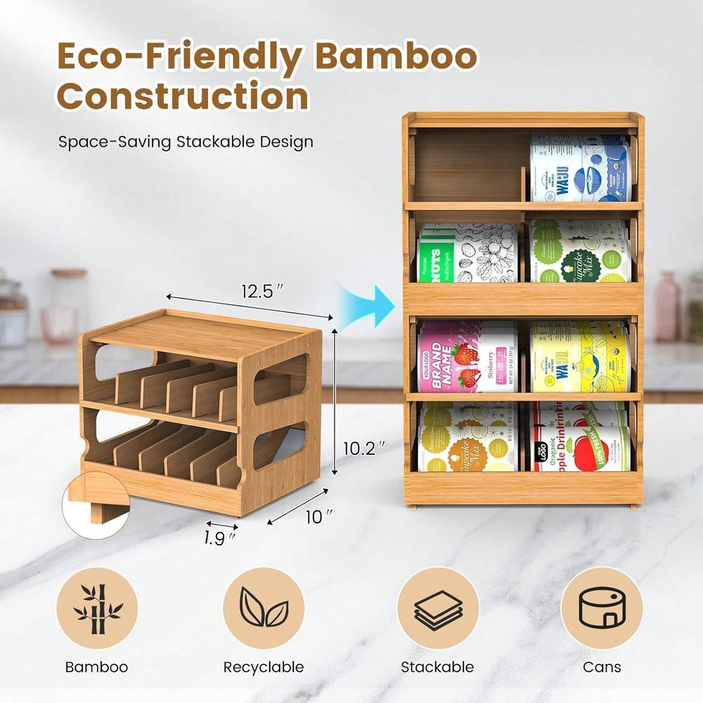 Organizer Makanan Kucing Bambu - Food Storage Dispenser ulasan dan harga