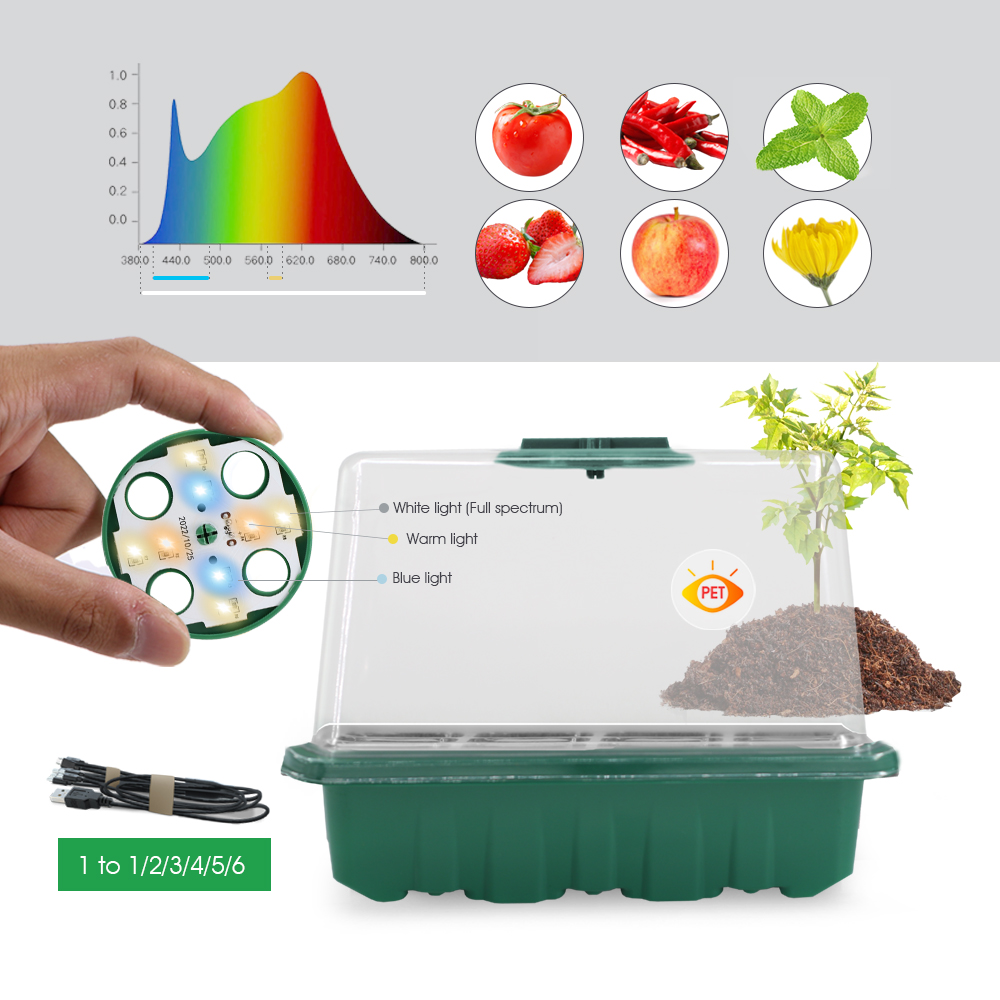 Pot Pembibitan LED dengan Lamp - Food Storage Plants ulasan dan harga